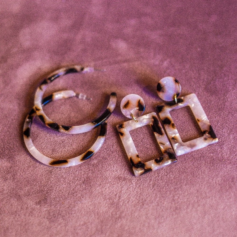 marble earring set